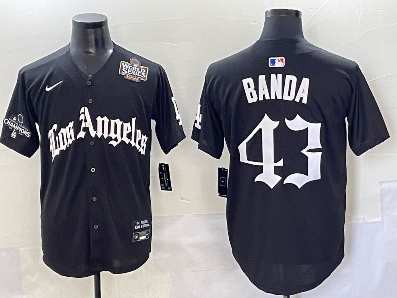 Men 2025 Los Angeles Dodgers #43 Banda Black Five generations Joint Name Nike MLB Jersey style 8->los angeles dodgers->MLB Jersey